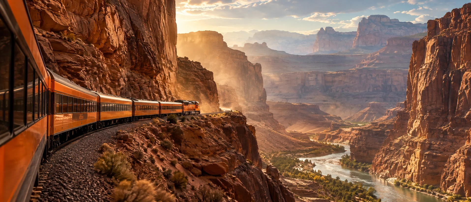 Cinematic train scene